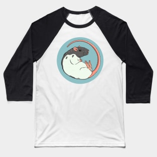 Grey Hooded Fancy Rat Illustration Baseball T-Shirt